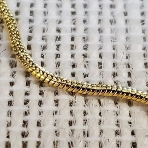 18K Yellow Gold Plated 17" Long Snake Chain Necklace with Lobster Claw Clasp - Picture 4 of 8